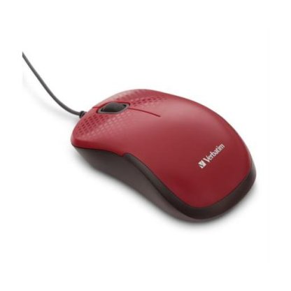 Mouse Verbatim Silent Corded Óptico Color Rojo