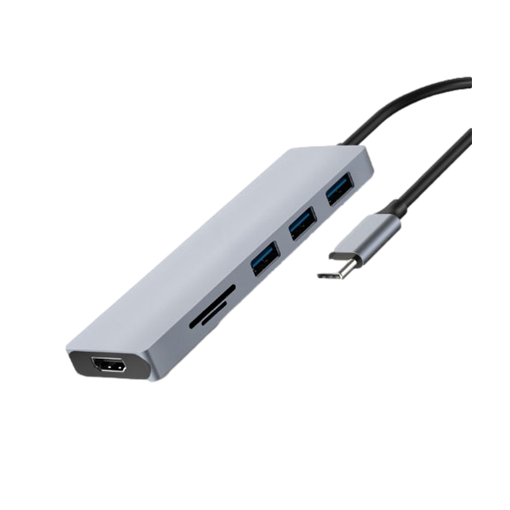 Hub Nextep USB-C 6 en 1 USB 3.0/HDMI/4K Lector SD-TF